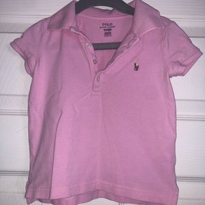 POLO RALPH LAUREN Toddler Girl Short Sleeve Polo Shirt in Pink Size 3T